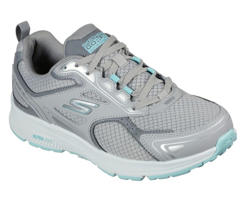 Skechers Gorun Consistent - Womens Running Shoes Grey/Turquoise [AU-LZ0128]